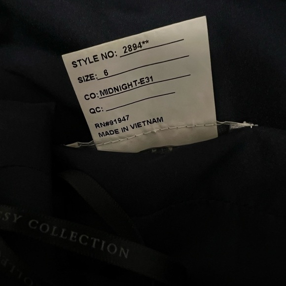 DESSY COLLECTION Shirred Chiffon Gown - Picture 10 of 12